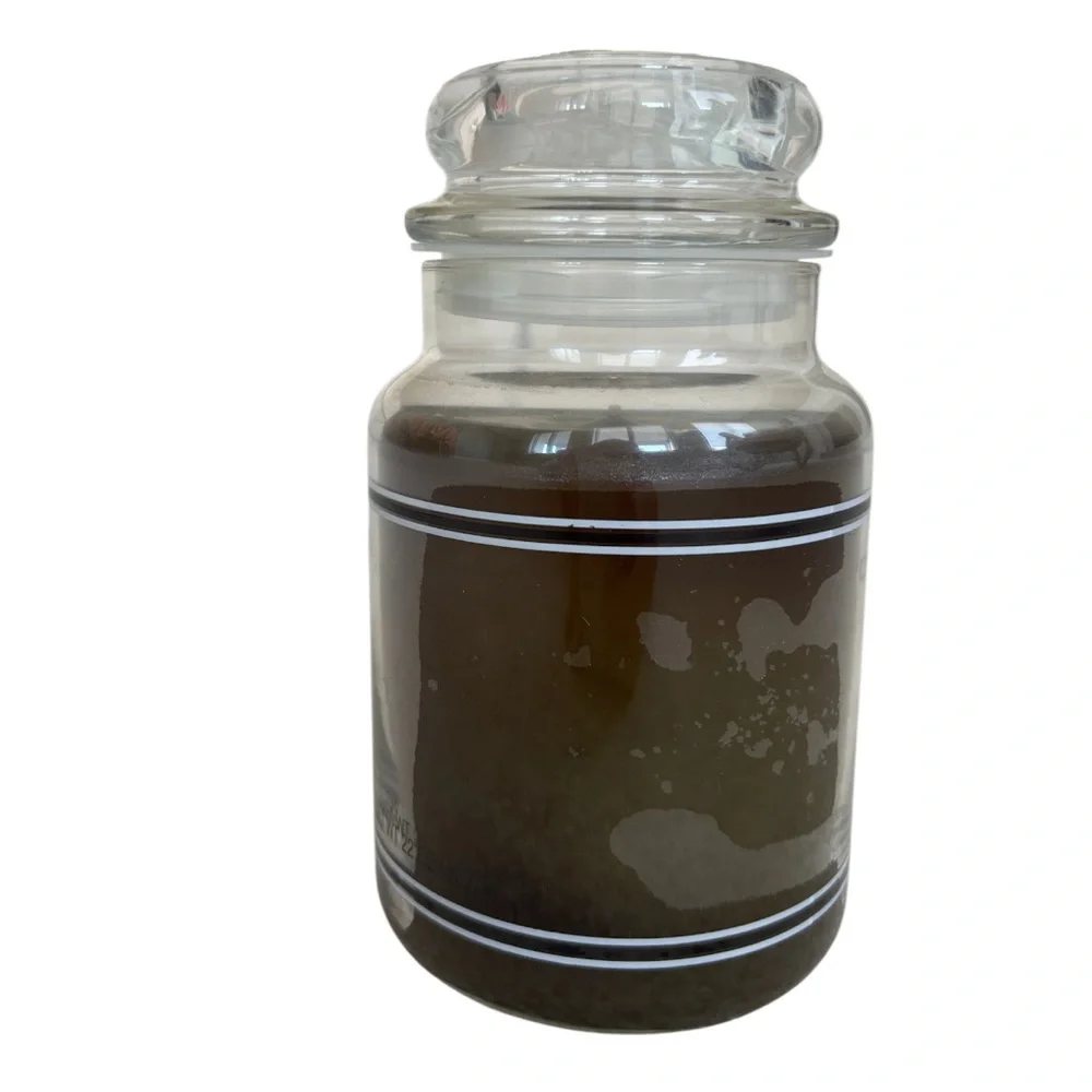 Yankee Candle Jar Black Band Rare Vintage Holiday Bayberry Christmas Dark Green